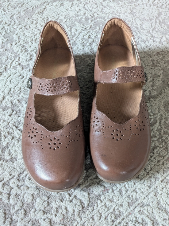 David Tate Shoes - David Tate "Bev" - Women's Mary Jane In Brown/"Luggage" Leather Upper, Size 12 W